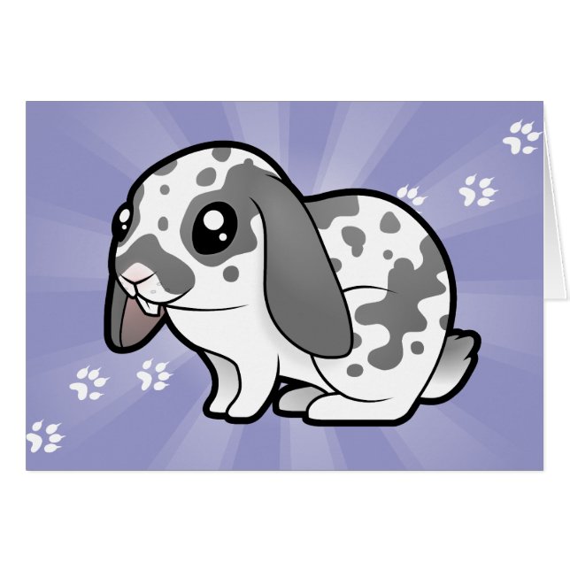 Cartão Coelho dos desenhos animados (cabelo liso da (Frente Horizontal)