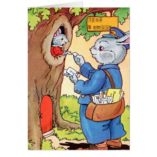 Cartão Coelho e o carteiro (Frente)