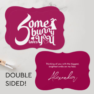 Cartão Coelho Elegante Amor Punido Tipografia Branca Mage