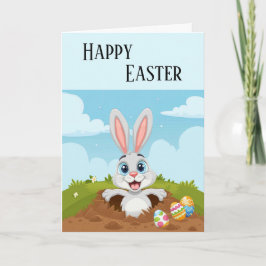 Cartão Coelho Engraçado da Páscoa