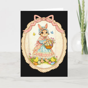 Cartão Coelho feliz coelho engraçado para crianças menina