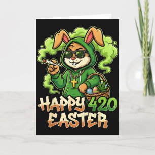 Cartão Coelho Feliz da Páscoa Funny Weed Coelho Usuário d
