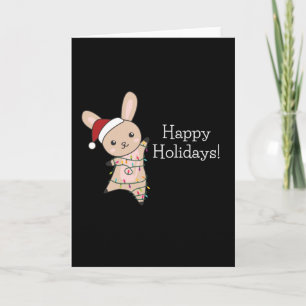 Cartão Coelho Feliz Natal Animais de Inverno Coelhos Cart