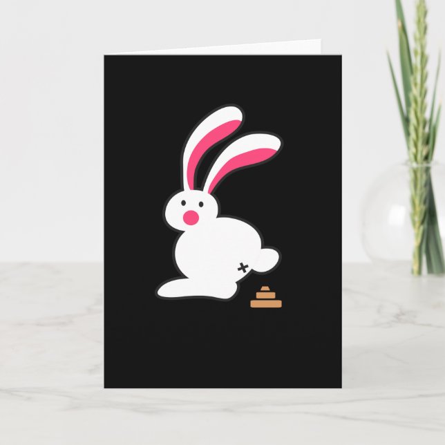 Cartão Coelho Fezes Coelho Engraçado Fezes Coelho Diverti (Frente)