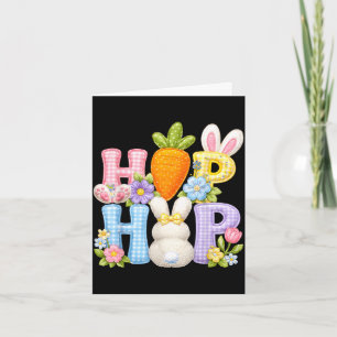 Cartão Coelho floral patchwork dia de páscoa hip hop prim