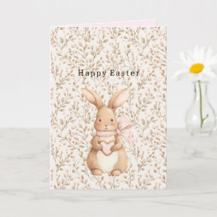 Cartão Coelho Fofo Arco de Coração Amor