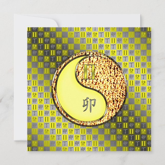 Cartão Coelho Gemini e Fogo (Frente)