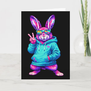Cartão Coelho Legal Divertido Hip Hop Bunny Páscoa Homens