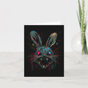 Cartão Coelho Louco de Pintura Psicopata Horror