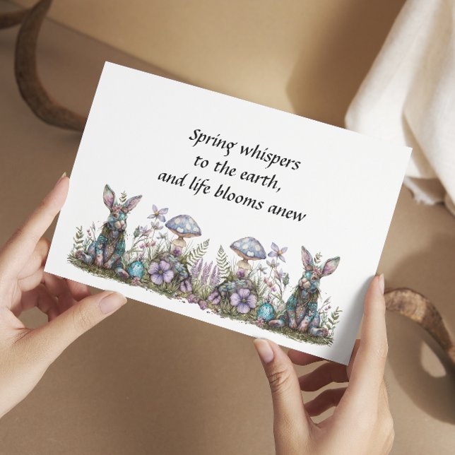 Cartão Coelho Místico com Cogumelos (Criador carregado)