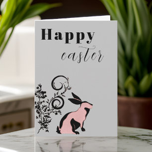 Cartão Coelho Moderno Feliz Páscoa Personalizado