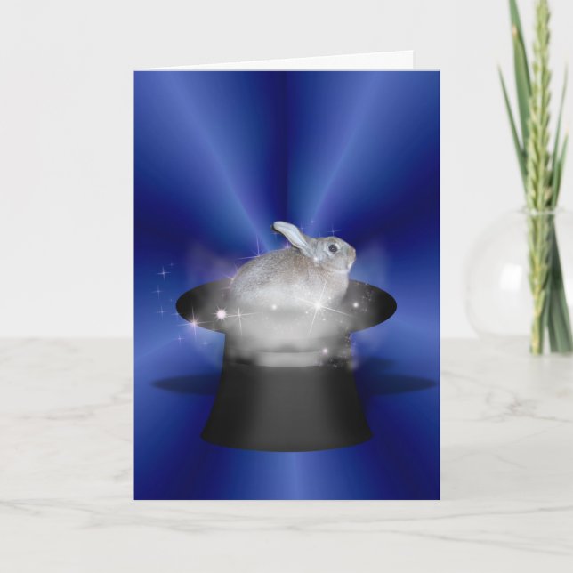 Cartão Coelho no Chapéu Mágico (Frente)