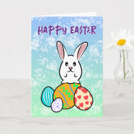 Cartão Coelho páscoa em Ovos de Páscoa