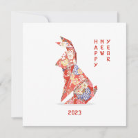 Coelho Vermelho Origami Ano do Coelho 2023