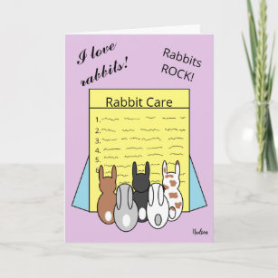 Cartão Coelhos A Rescrever Sobre O Rabbit Care