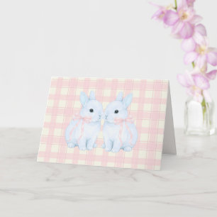 Cartão Coelhos de Páscoa Blue Marshmallow Bunny