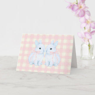 Cartão Coelhos de Páscoa Blue Marshmallow Bunny