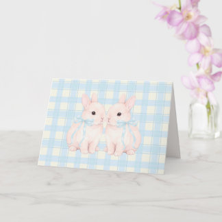 Cartão Coelhos de Páscoa de Marshmallow Rosa