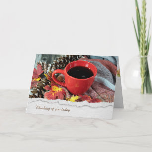 Cartão Coffee Mug No Autumn Leaves Card