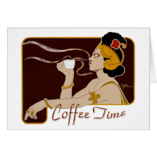 Cartão Coffee Time CC0227 Art Nouveau Folded Card