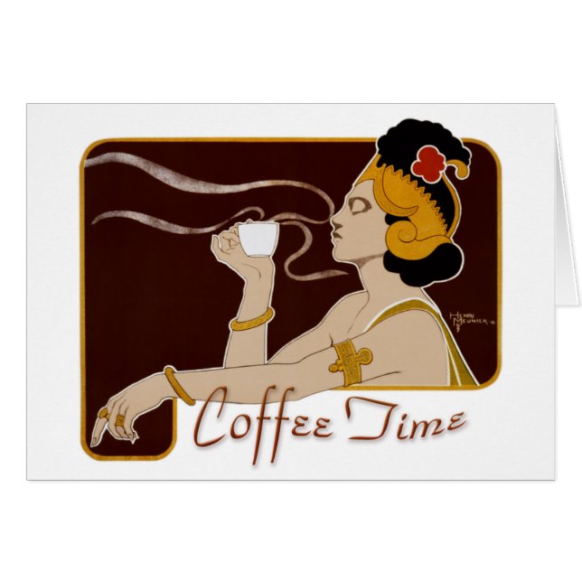Cartão Coffee Time CC0227 Art Nouveau Folded Card (Frente Horizontal)
