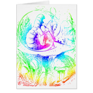 Cartão Cogumelo Alice de Psychadelic no país das