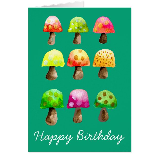 Cartão Cogumelos coloridos (Frente)