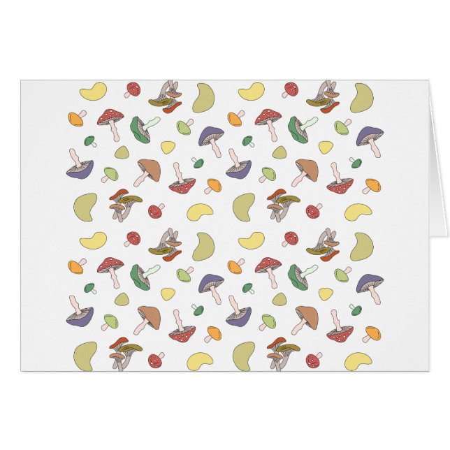 Cartão Cogumelos Pastel (Frente Horizontal)