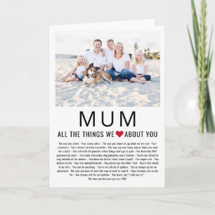 Cartão Coisas que Amamos em Você Dia das Mães 