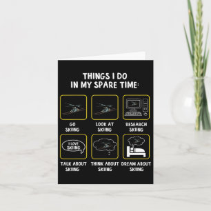 Cartão Coisas Que Eu Faço No Meu Tempo Livre Esquiando Es