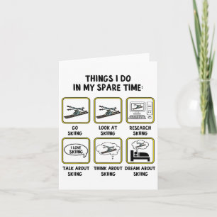 Cartão Coisas Que Eu Faço No Meu Tempo Livre Esquiando Es