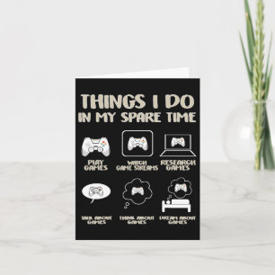 Cartão Coisas Que Faço No Meu Aplicativo De Jogos De Víde
