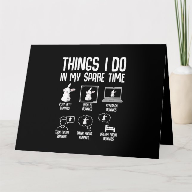 Cartão Coisas que Faço no Meu Tempo Livre Coelho (Frente)