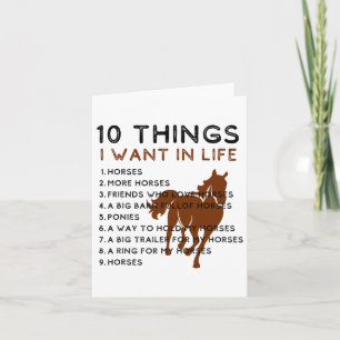 Cartão Coisas Que Quero Na Minha Vida Cavalos Mais Cavalo