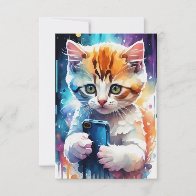 Cartão Coitinho Super Bonito Sonolento De Aquarela (Frente)