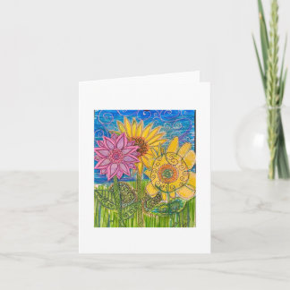 Cartão Colaboração de girassol