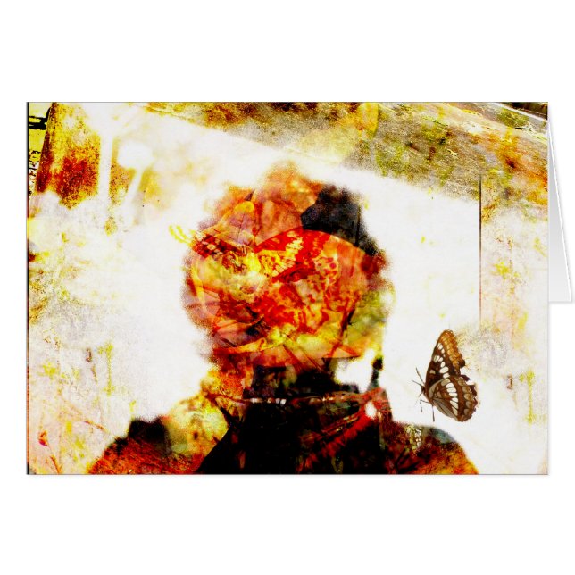 Cartão Colagem da borboleta-sombra (Frente Horizontal)