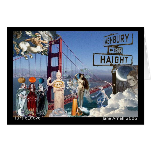 Cartão colagem da carta da arte da astrologia (Frente Horizontal)