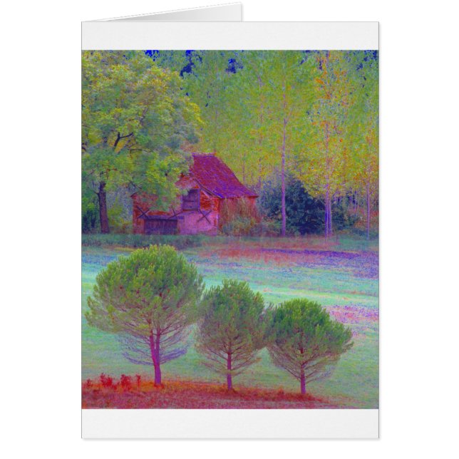 Cartão Colagem da cor de Dordogne (Frente)