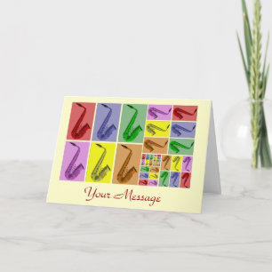 Cartão Colagem da placa-padrão Fibonacci Saxophones