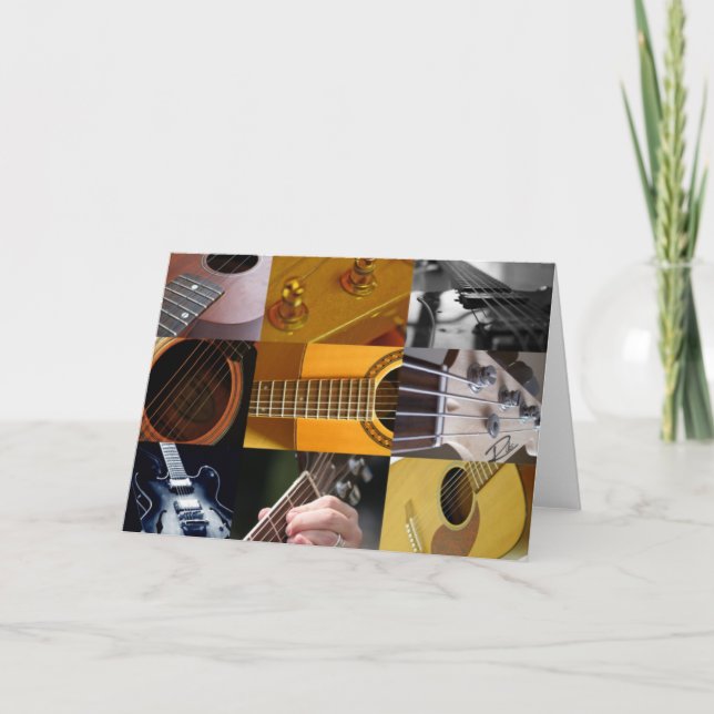 Cartão Colagem das fotos da guitarra (Frente)