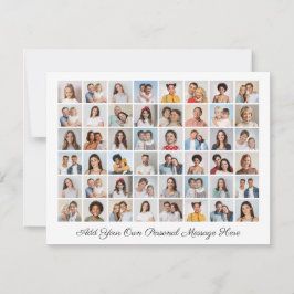 Cartão Colagem de 48 Fotos Adicione seu próprio Agradecim