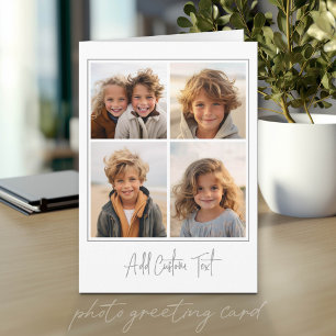 Cartão Colagem de 4 Fotos com Texto de Roteiro Moderno -