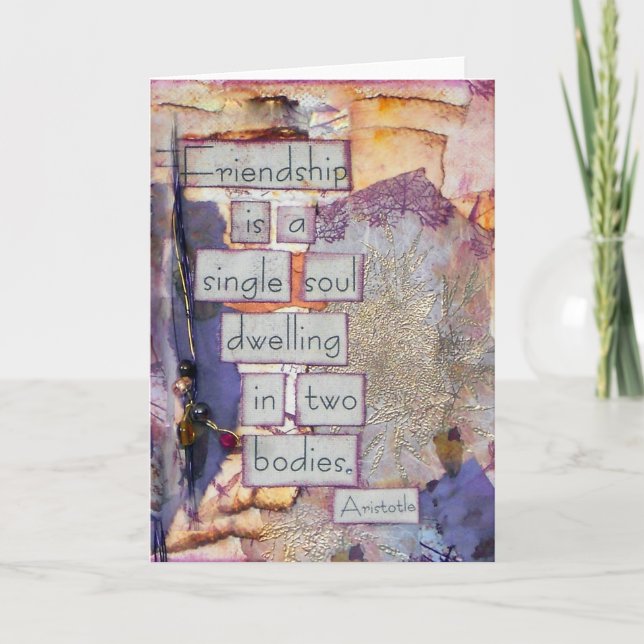 Cartão Colagem de Amizade | A Amizade É Uma Alma Solteiro (Frente)