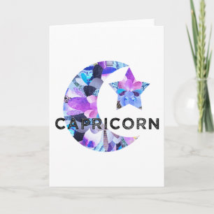 Cartão Colagem de Arte com Lua Crescente e Estrela do Zod