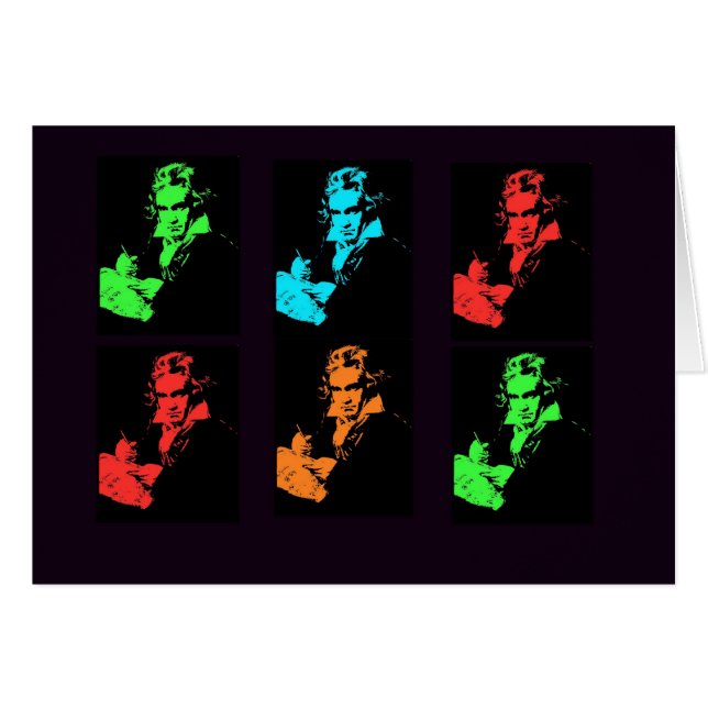 Cartão Colagem de Beethoven (Frente Horizontal)