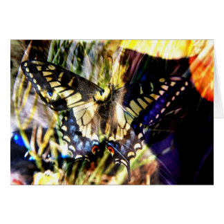 Cartão Colagem de borboletas e gatos