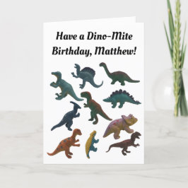 Cartão Colagem de Dinossauros de Brinquedos Plásticos Per