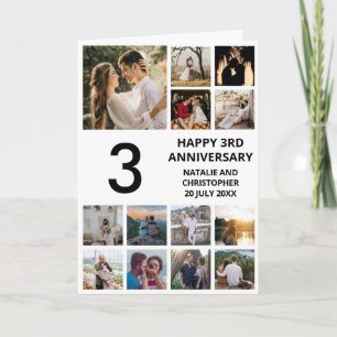 Cartão Colagem de Fotografias 13 Aniversário 13 Preto e B