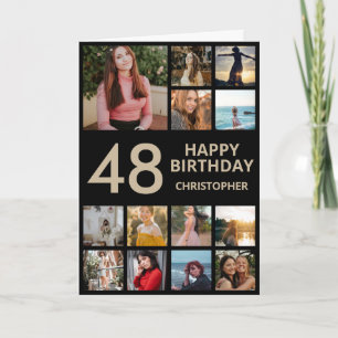Cartão Colagem de Fotografias de Aniversário do 48º Anive